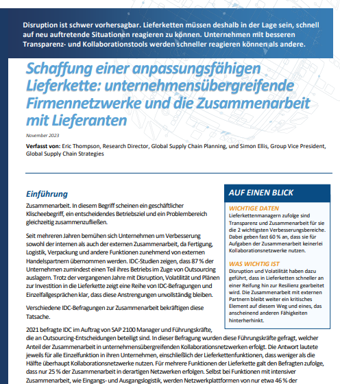  Schaffung einer anpassungsfähigenLieferkette