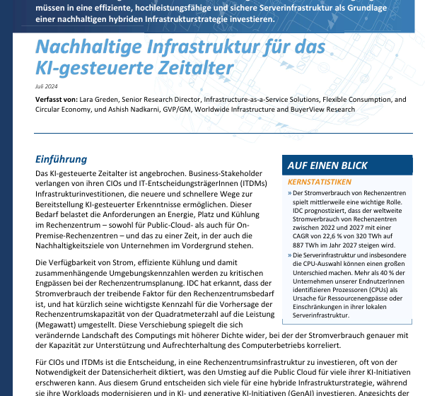  Nachhaltige Infrastruktur für dasKI-gesteuerte Zeitalter