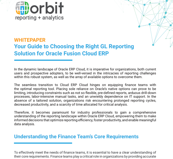  Your Guide to Choosing the Right GL Reporting Solution for Oracle Fusion Cloud ERP