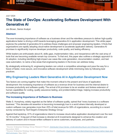  The State of DevOps: Accelerating Software Development WithGenerative AI