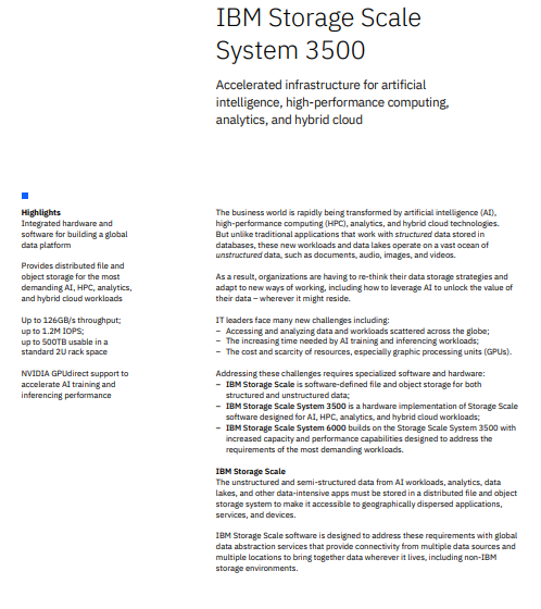  IBM Storage ScaleSystem 3500