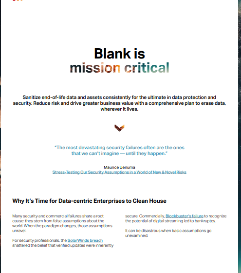  Blank is Mission Critical