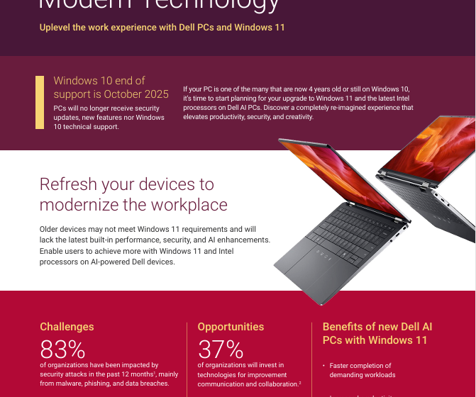  Stay Ahead With Modern Technology Uplevel the work experience with Dell PCs and Windows 11