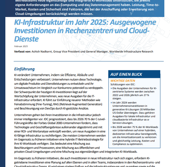  KI-Infrastruktur im Jahr 2025: Ausgewogene Investitionen in Rechenzentren und Cloud-Dienste