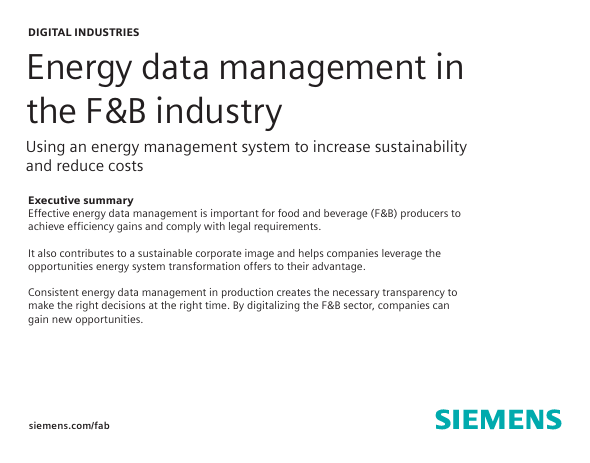  Energy data management inthe F&B industry