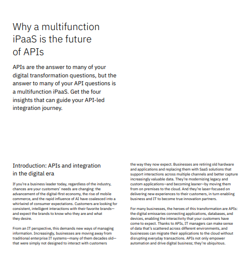  Why a multifunction iPaaS is the future of APIs