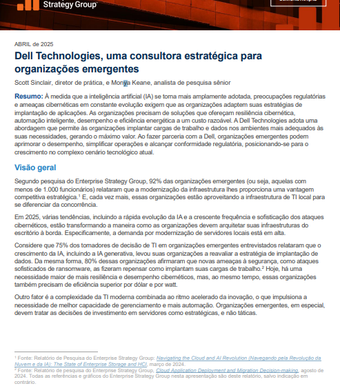  Dell Technologies, a Strategic Advisor for Emerging Organizations