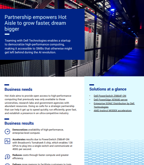  Partnership empowers Hot Aisle to grow faster, dream bigger