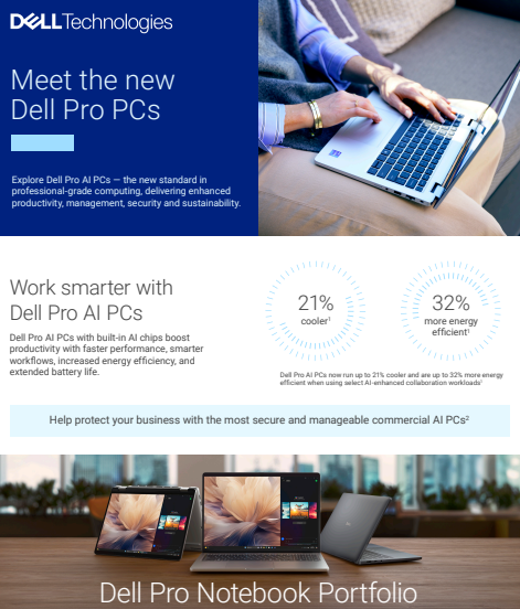  Dell Pro AI PCs Infographic (Dell Pro Laptops & Dell Pro Desktops)