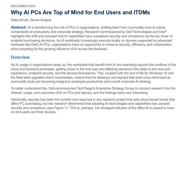  Why AI PCs Are Top of Mind for End Users and ITDMs