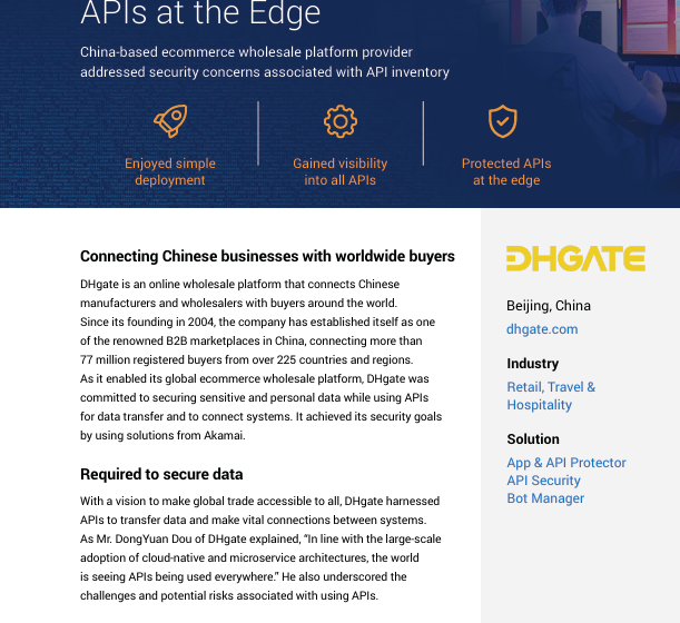  Learn how DHgate protected APIs at the edge