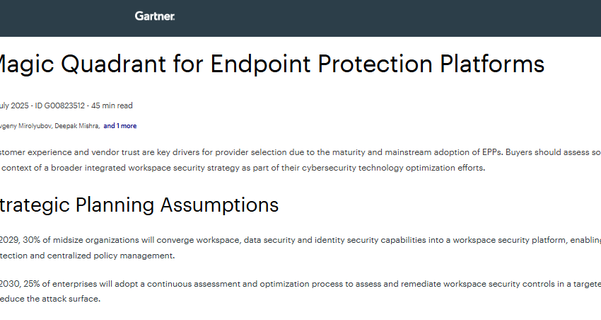  Magic Quadrant for Endpoint Protection Platforms