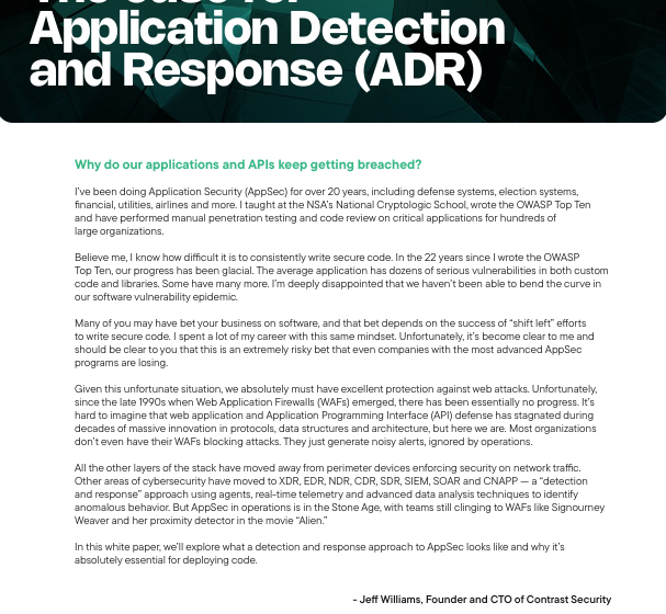  The case for Application Detection and Response (ADR)
