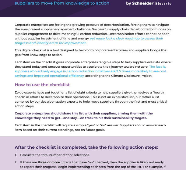  Zeigo Hub Decarbonization Checklist