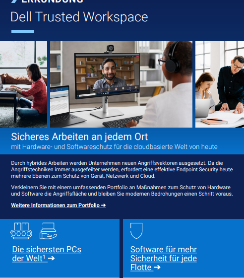  Dell Trusted Workspace: Sicheres Arbeiten an jedem Ort mit Hardware- und Softwaresch