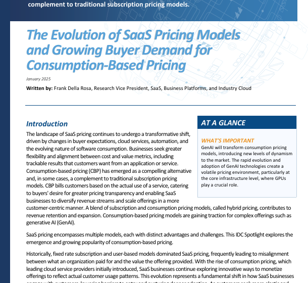  The Evolution of SaaS Pricing Models and Growing Buyer Demand for Consumption-Based Pricing
