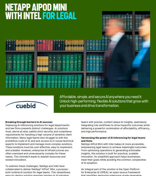  NetApp AIpod Mini with Intel for Legal – cuebid