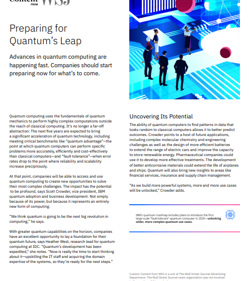  Preparing for Quantums Leap