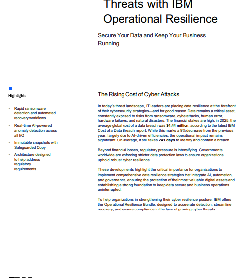  Stay Ahead of Cyber Threats with IBM Operational Resilience