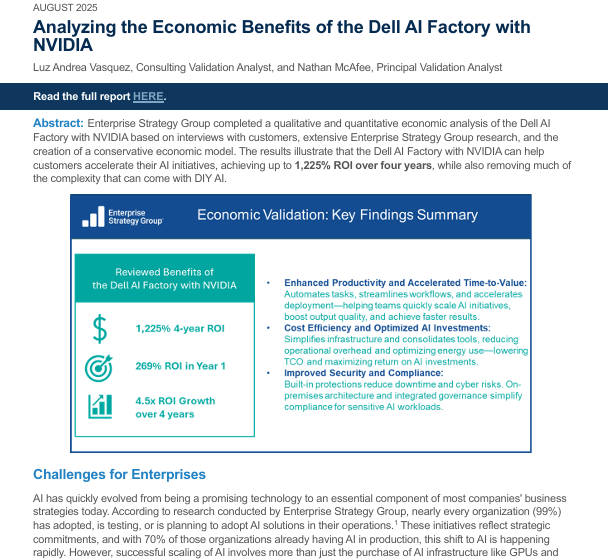  The ROI of the Dell AI Factory with NVIDIA executive summary