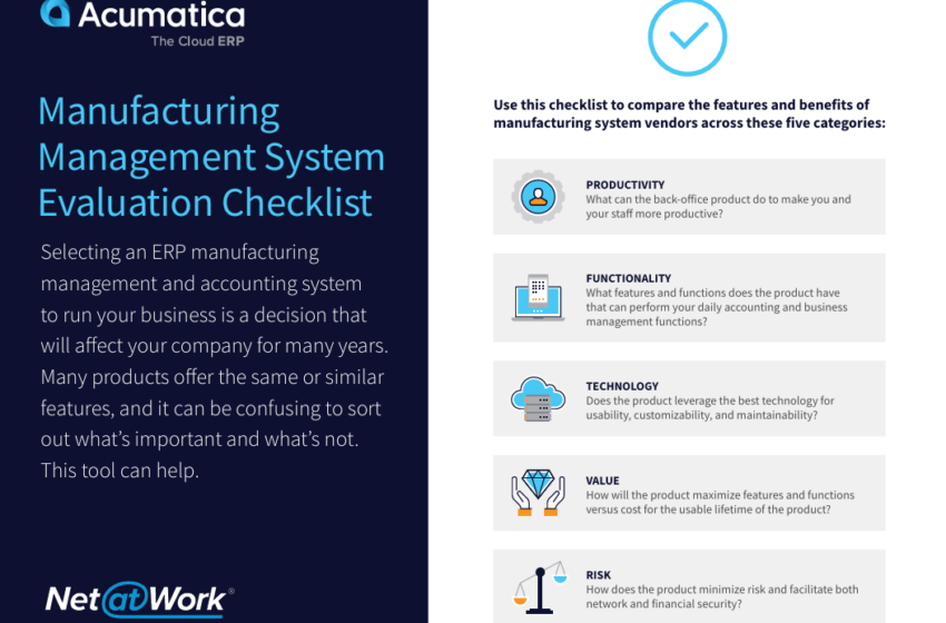  Manufacturing Management System Evaluation Checklist
