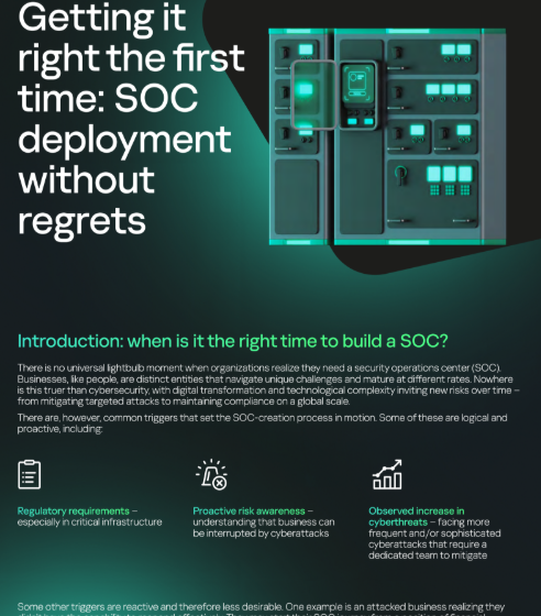  Getting it right the first time SOC deployment without regrets