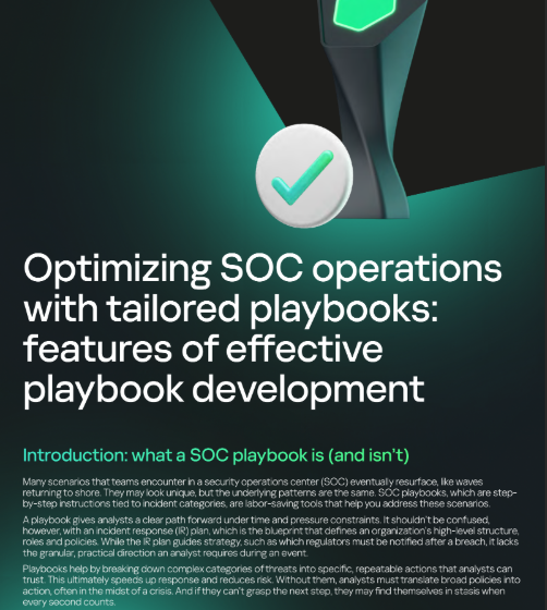  Optimizing SOC operations with tailored playbooks