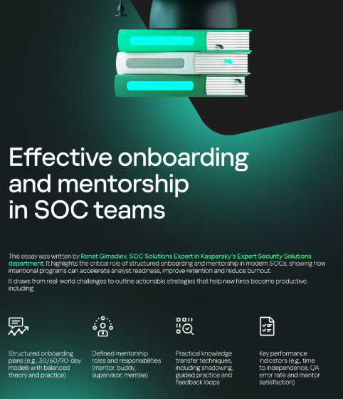  Effective onboarding and mentorship in SOC teams