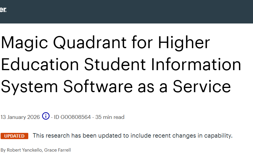  2025 Gartner Magic Quadrant for Higher Education Student Information System Software as a Service