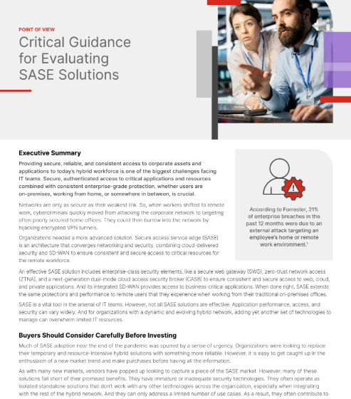  Critical Guidance for Evaluating SASE Solutions