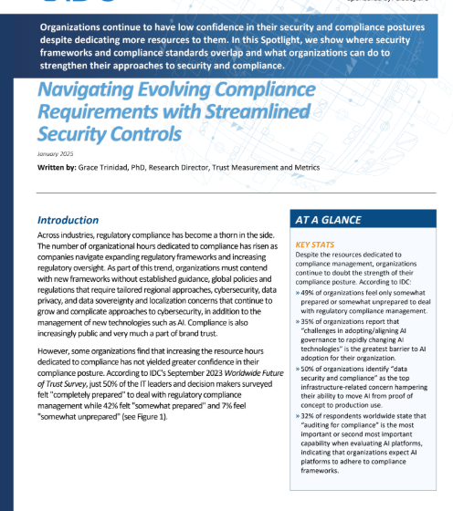  Navigating Evolving Compliance Requirements with Streamlined Security Controls