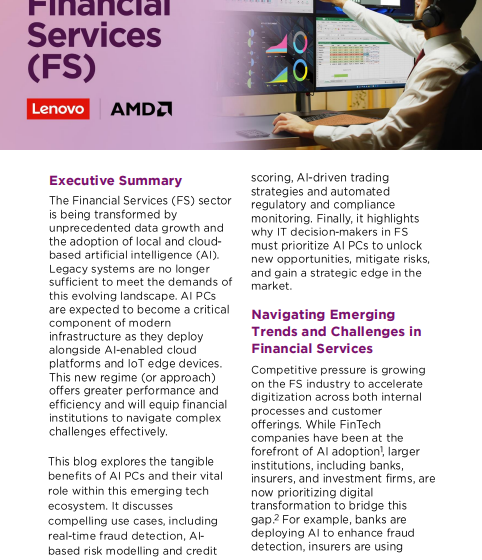  AI PCs in Financial Services