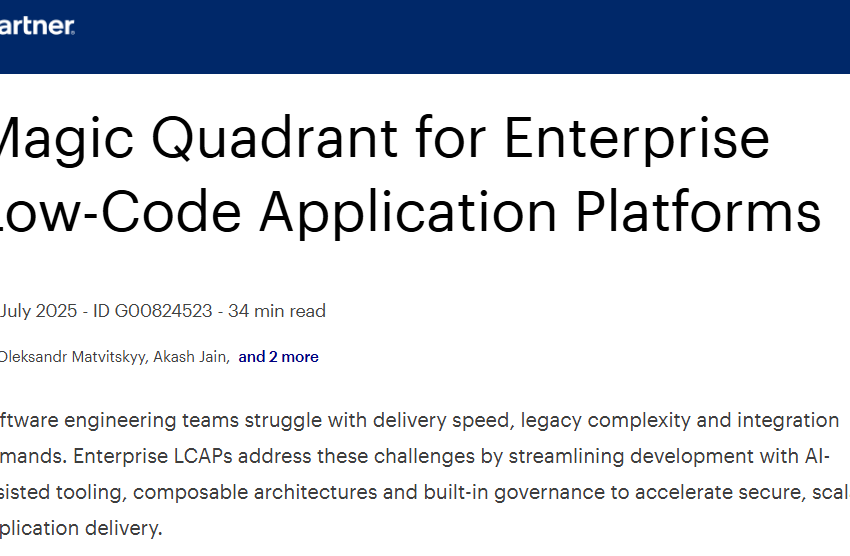  2025 Gartner Enterprise Low Code Application Platform Magic Q