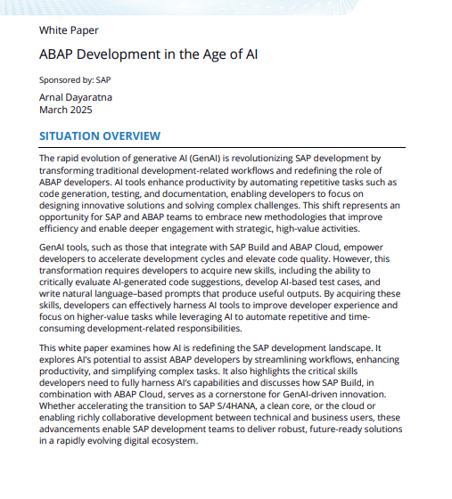  Embracing AI for ABAP development