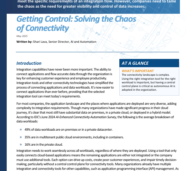  Getting Control: Solving the Chaos of Connectivity