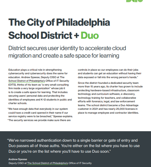  The City of Philadelphia School District + Duo