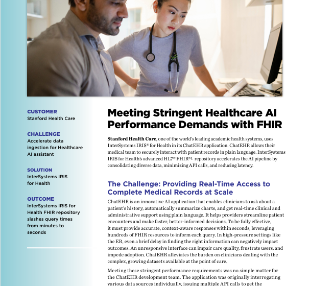  Meeting Stringent Healthcare AI Performance Demands with FHIR