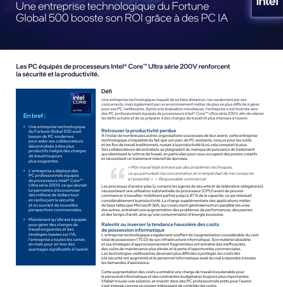  Une entreprise technologique du Fortune Global 500 booste son ROI grce des PC IA