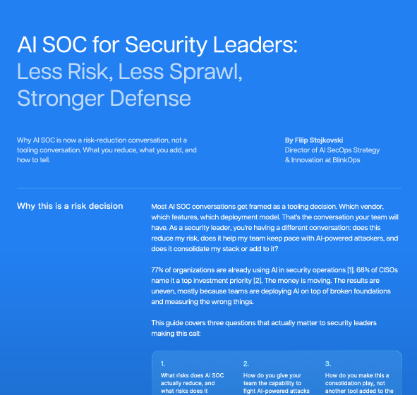  AI SOC for Security Leaders: Less Risk, Less Sprawl, Stronger Defense