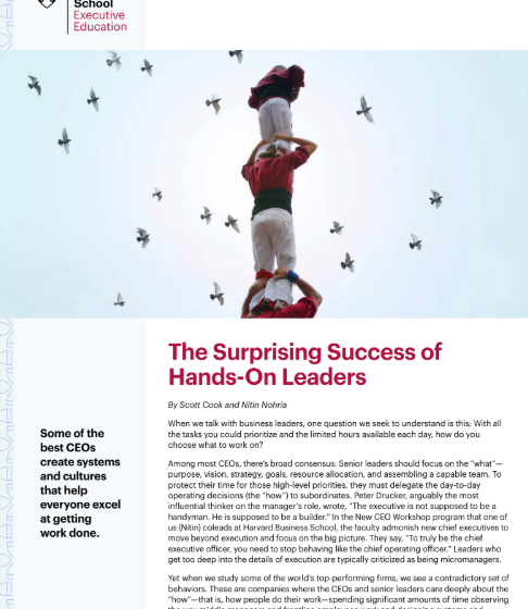  The Surprising Success of Hands-On Leaders