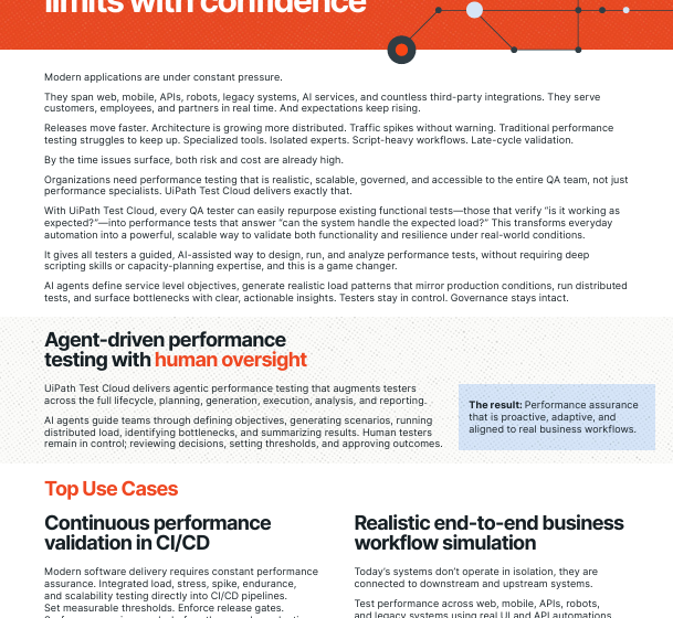  Agentic Performance Testing in UiPath Test Cloud Push Applications to their Limits with Confidence