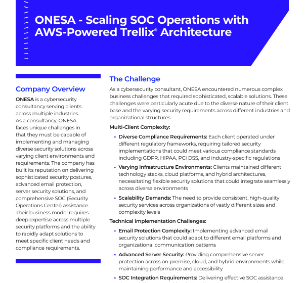  ONESA – Scaling SOC Operations with AWS-Powered Trellix Architecture