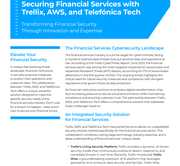  Securing Financial Services with Trellix, AWS, and Telefonica Tech
