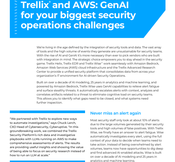  Trellix and AWS: GenAI for your biggest security operations challenges