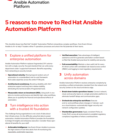  5 reasons to move to Red Hat Ansible Automation Platform