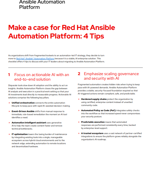  Make a case for Red Hat Ansible Automation Platform: 4 Tips