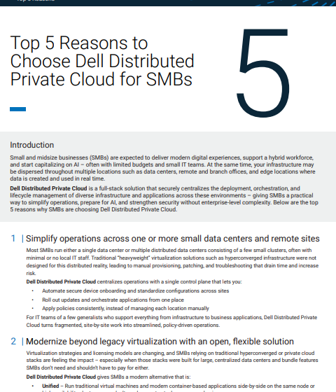 Top 5 Reasons to Choose Dell Distributed Private Cloud for SMBs_UK