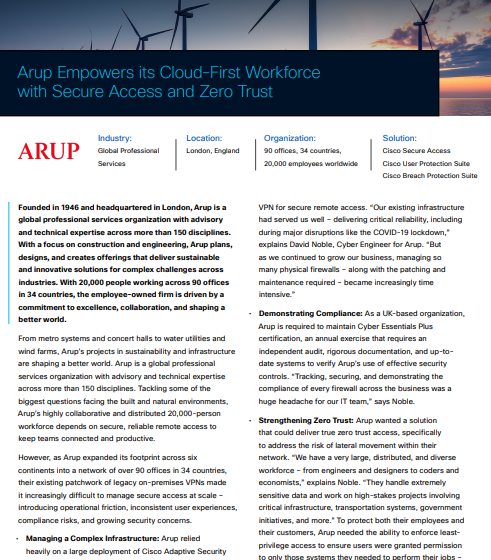 Arup Empowers It’s Cloud First Workforce with Secure Access and Zero Trust