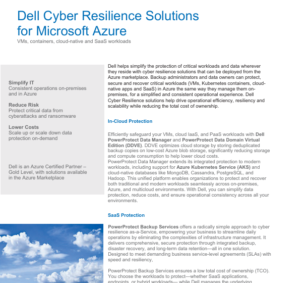  Dell Cyber Resilience Solutions for Microsoft Azure