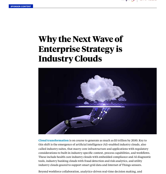  Why the Next Wave of Enterprise Strategy is Industry Clouds